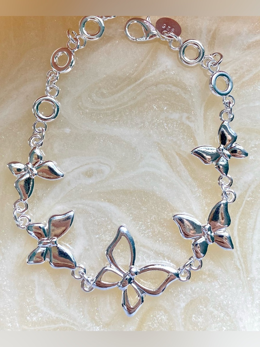 Silver Butterfly Link Bracelet